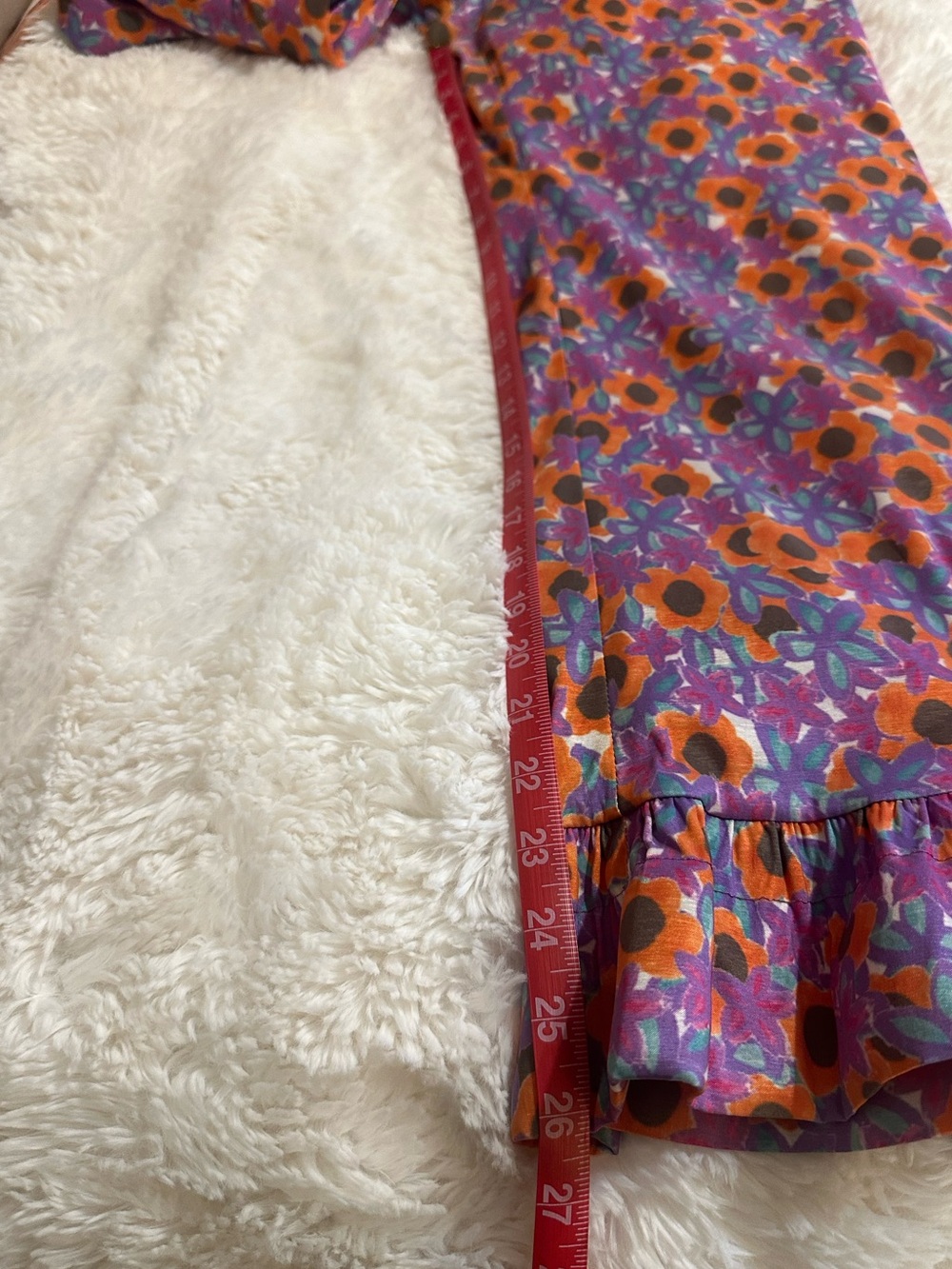 CeliaB Triha Floral High Rise Bell Crop Pants Ruffle Hem Size Medium - Picture 12 of 16